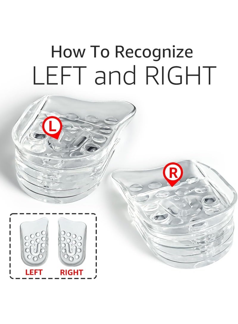 نعل داخلي للكعب جل من السيليكون لزيادة ارتفاع القدم قابل للتعديل من 5 طبقات للحصول على اختلاف في طول الساق للرجال والنساء - Image 3